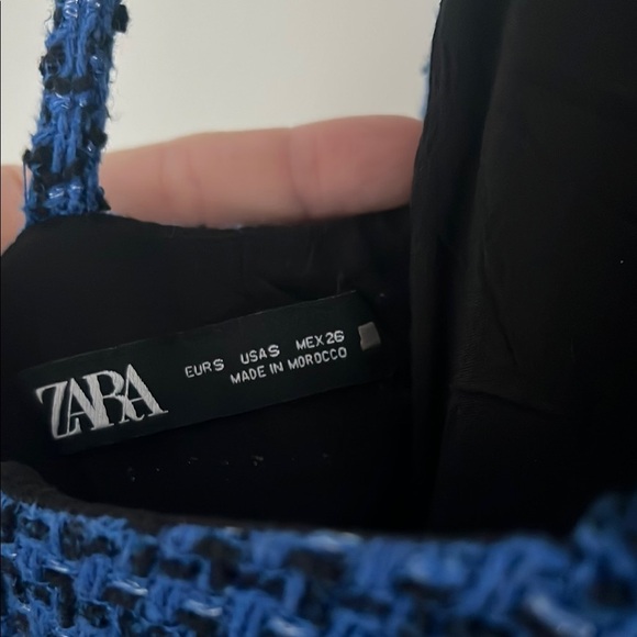 Zara Blue Textured Dress size S - Picture 7 of 7